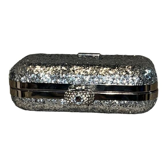 Thirty-One Jewell 14 Diamond Rings Silver Glitter Socialite Evening Clutch Case - Picture 3 of 8